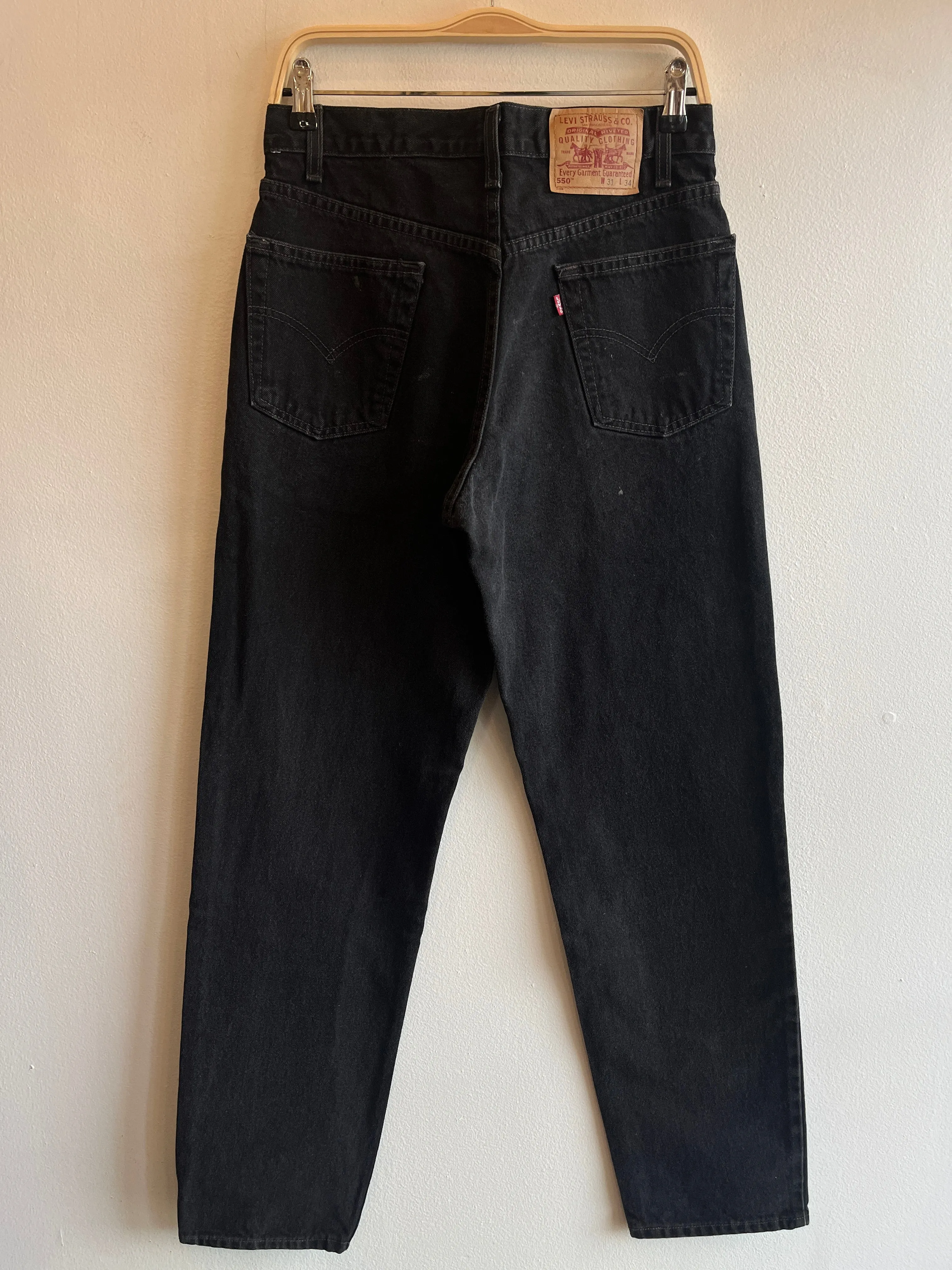 Vintage 1990's Levis 550 Black Denim Jeans