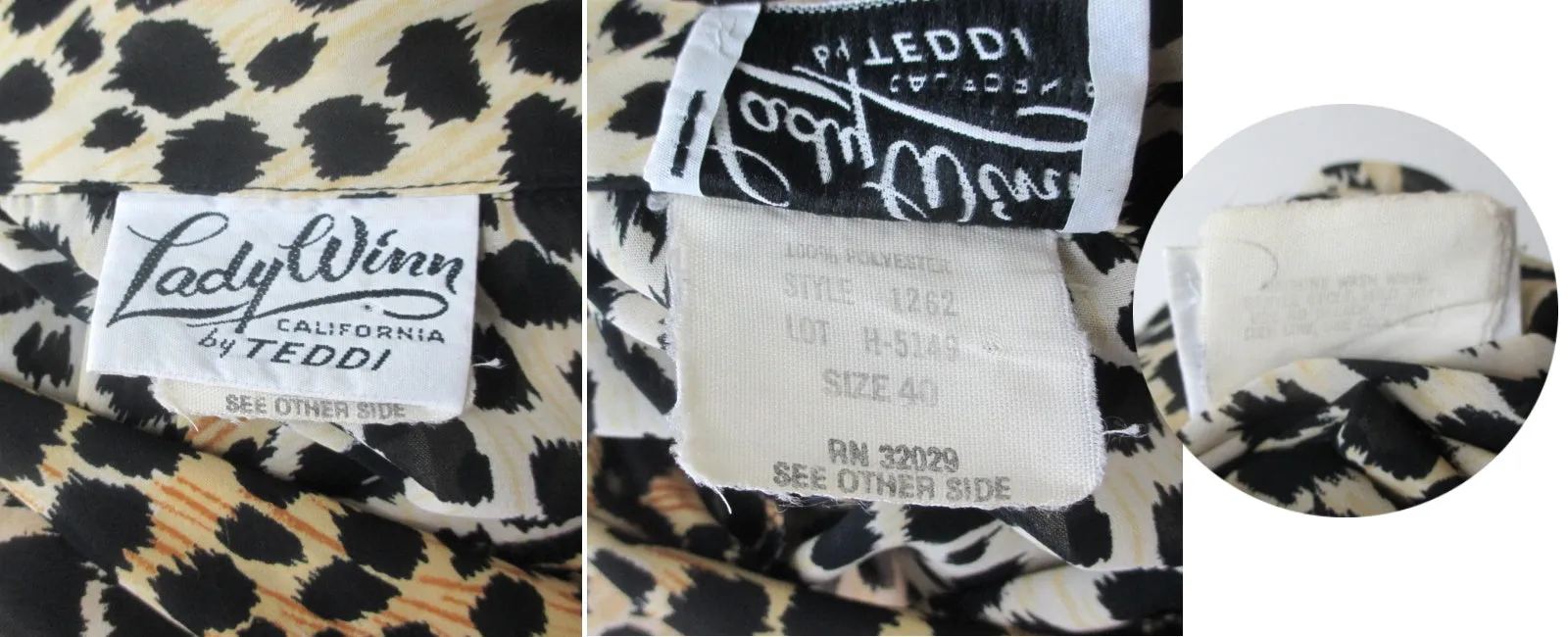Vintage 70s 80s Leopard Print Blouse Top XL