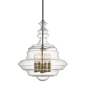 Washington 16 in. 4 Lights Pendant Light Antique Brass Finish