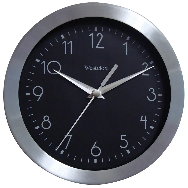 Westclox 36001A Clock, Round, Silver Frame, Metal Clock Face, Analog :EA: QUANTITY: 1