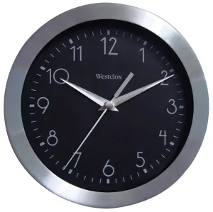 Westclox 36001A Clock, Round, Silver Frame, Metal Clock Face, Analog :EA: QUANTITY: 1