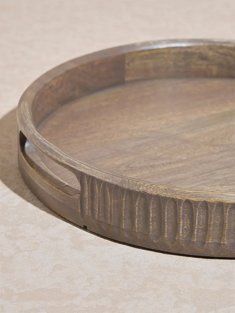 Westside Home Beige Wooden Serving Tray