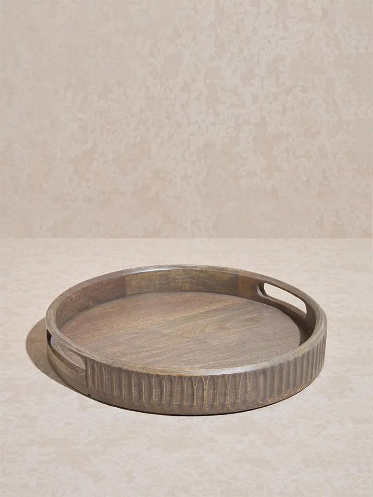 Westside Home Beige Wooden Serving Tray