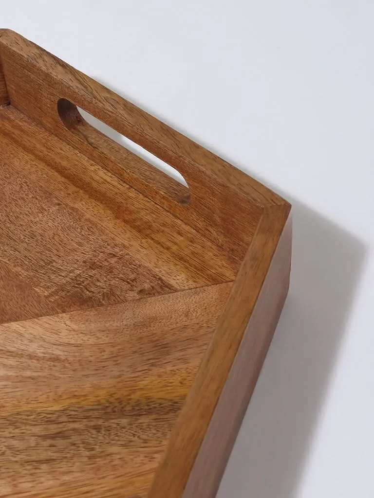 Westside Home Natural Wood Hexagonal Shaped Tray