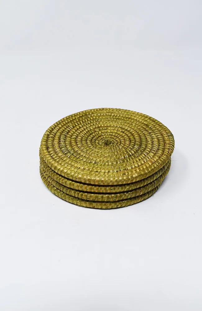 Woven Raffia Coasters (4)