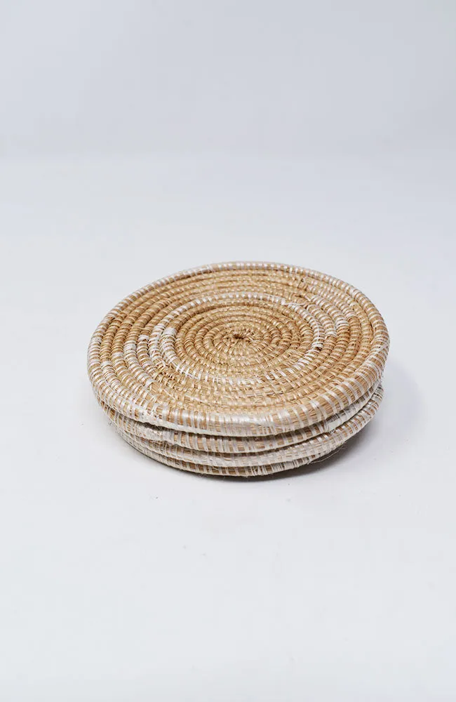 Woven Raffia Coasters (4)