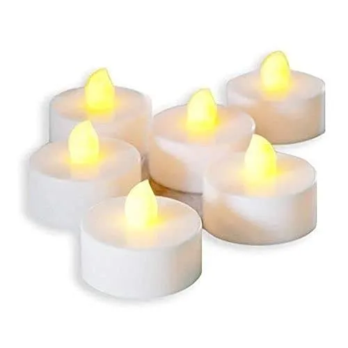 YOPRAM Flameless Tea Light Candles, Battery Powered Operated LED Candles Light Diwali Decoration Diya Lights for Home Office Decoration